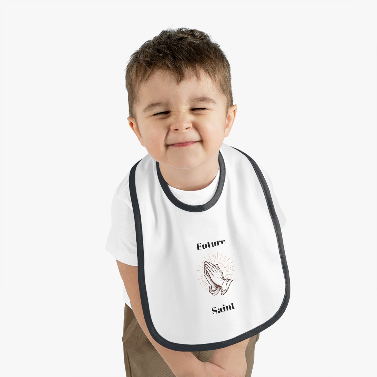Future Saint Baby Bib | Cute Baby Gift, Infant Motif Bib, Newborn Essential, Baby Shower Gift, Religious Baby Apparel
