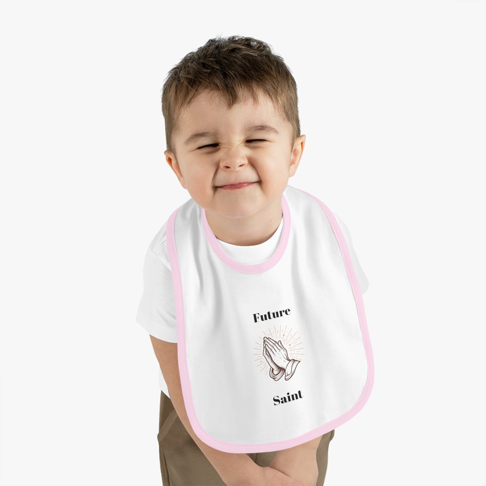 Future Saint Baby Bib | Cute Baby Gift, Infant Motif Bib, Newborn Essential, Baby Shower Gift, Religious Baby Apparel