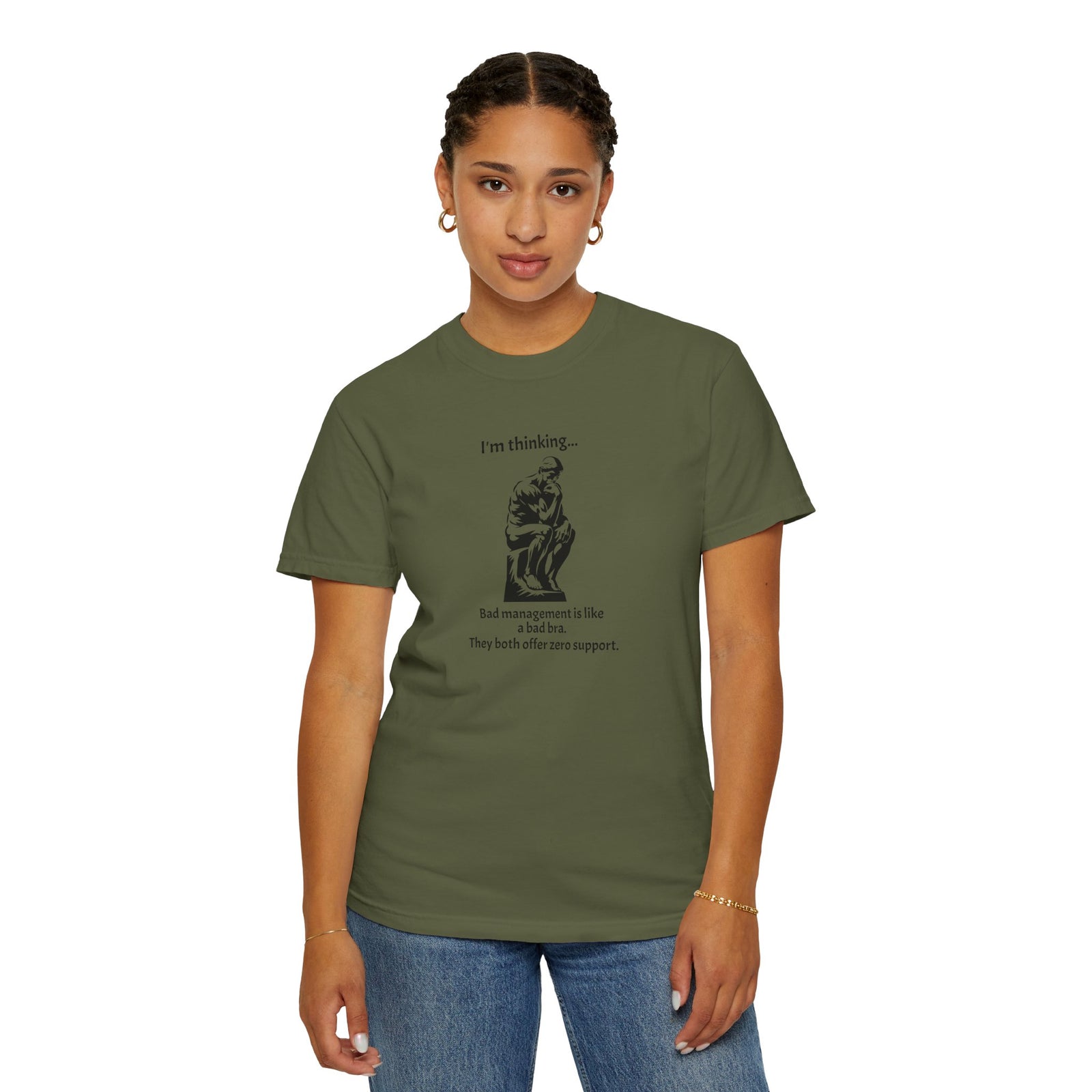 Funny Management vs Bad Bra Garment-Dyed T-shirt