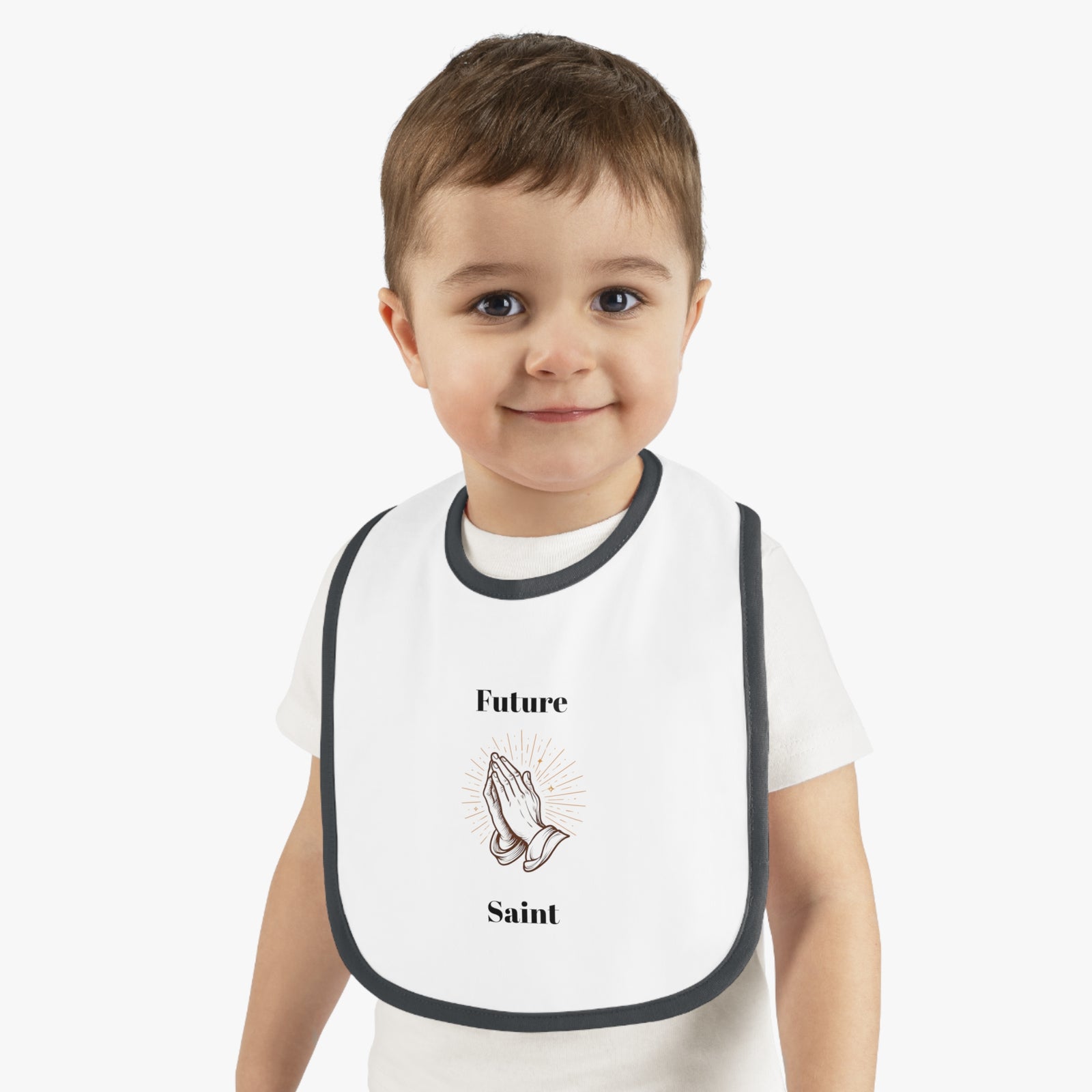 Future Saint Baby Bib | Cute Baby Gift, Infant Motif Bib, Newborn Essential, Baby Shower Gift, Religious Baby Apparel