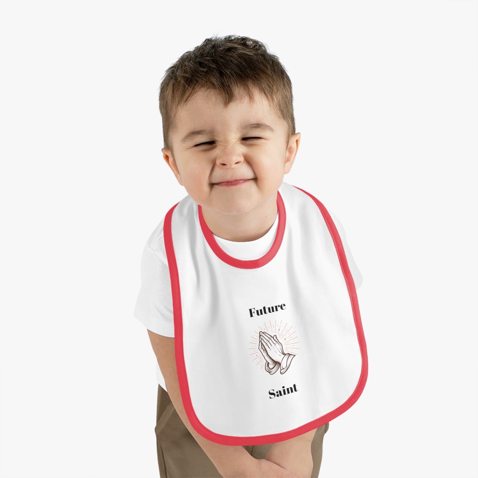 Future Saint Baby Bib | Cute Baby Gift, Infant Motif Bib, Newborn Essential, Baby Shower Gift, Religious Baby Apparel