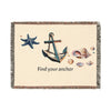 Woven Blanket - Nautical Vibes 'Find Your Anchor'