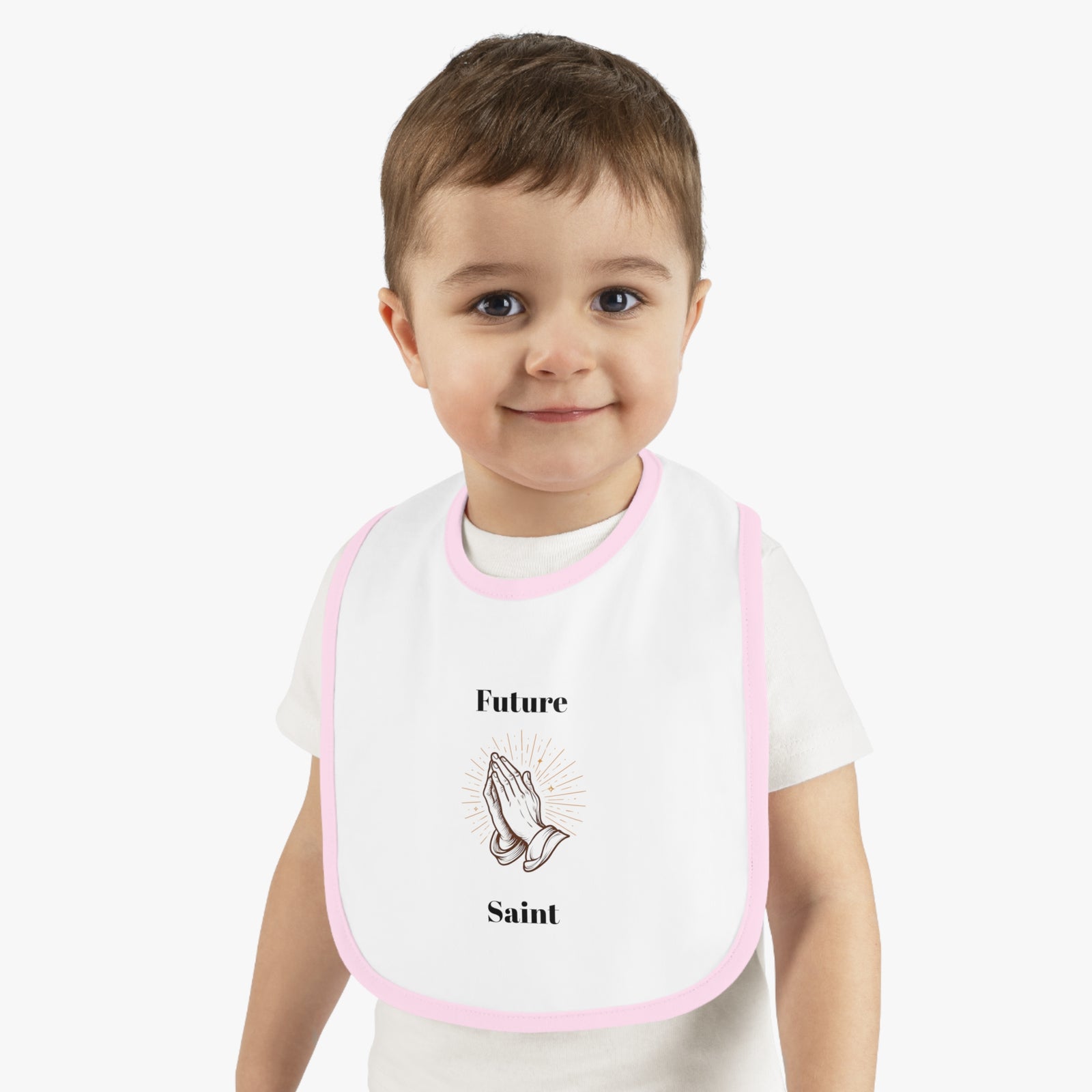 Future Saint Baby Bib | Cute Baby Gift, Infant Motif Bib, Newborn Essential, Baby Shower Gift, Religious Baby Apparel
