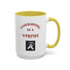 Workplace Humor Colorful Mug with the message that reads "gaslighting is a virtue."