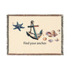 Woven Blanket - Nautical Vibes 'Find Your Anchor'