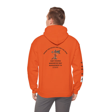 Funny hoodie. Management changes the rules like the wind.