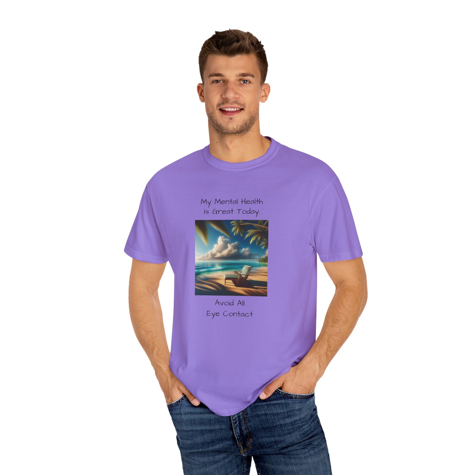 Funny Workplace Dynamics Unisex T-shirt with 'My Mental Health is Great Today' Phrase