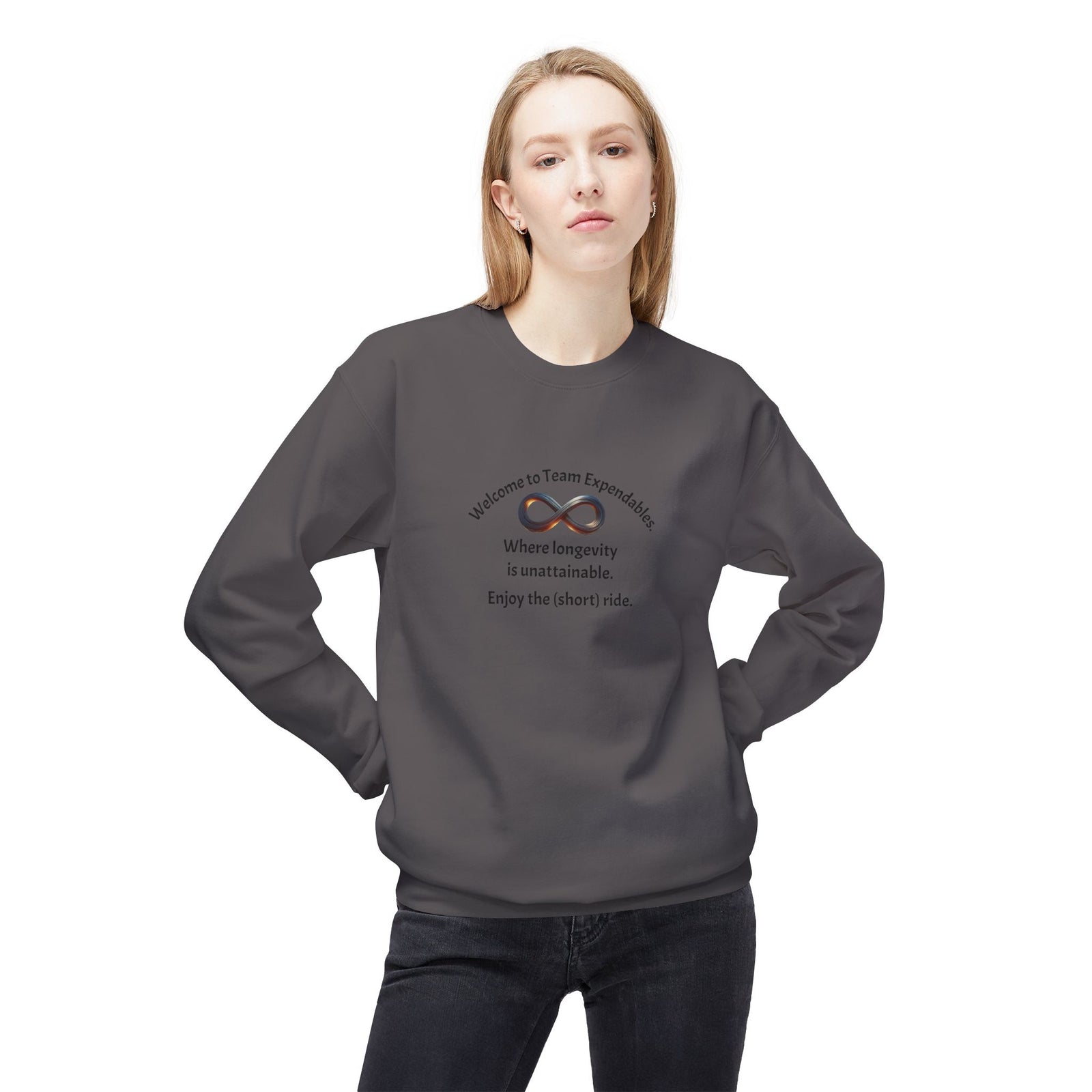 Infinity Design Unisex Fleece Crewneck Sweatshirt, Cozy Sweatshirt, Gift for Him/Her, Everyday Wear, Casual Style, Unique Apparel