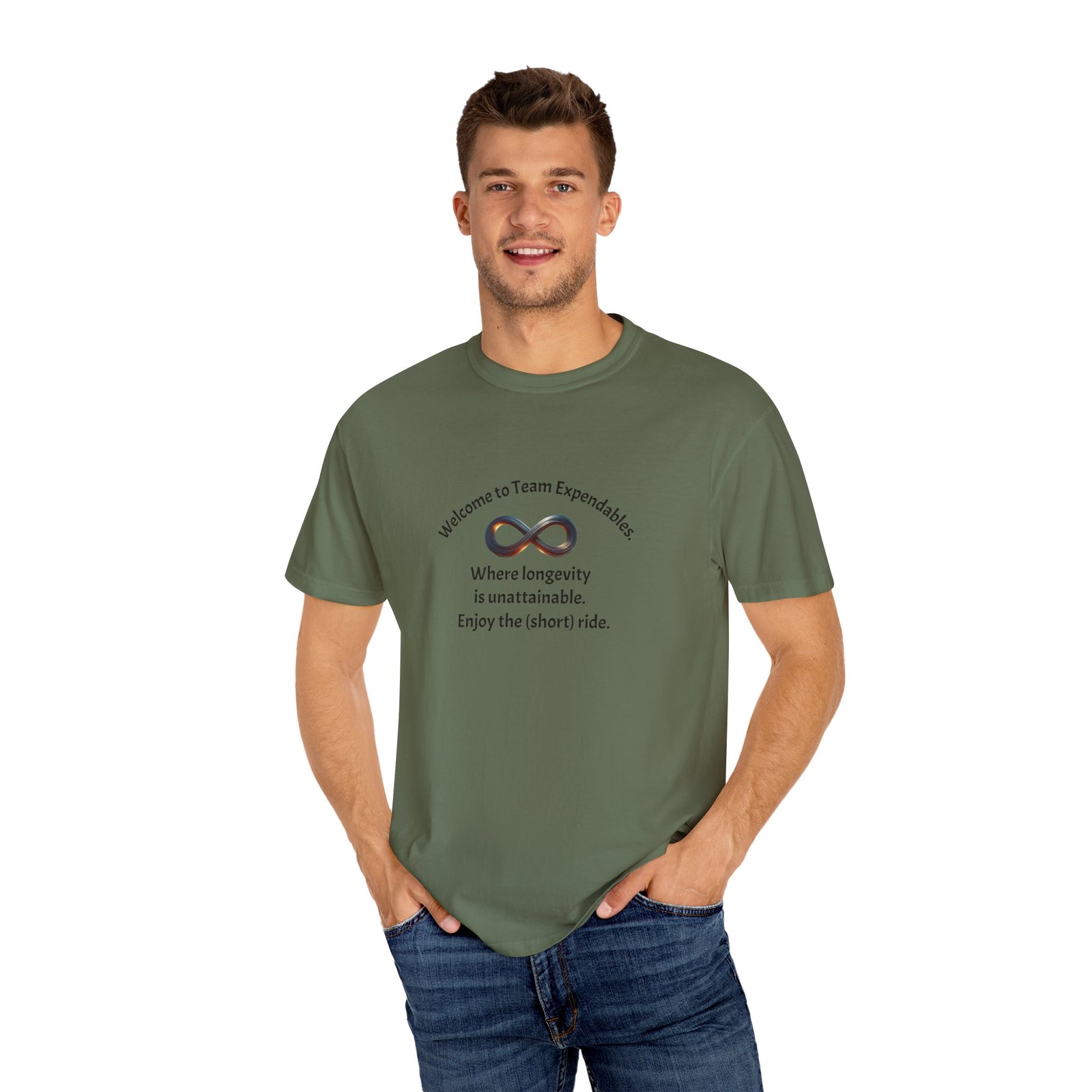 Infinity & Biohazard Graphic Tee, Trendy Unisex T-shirt, Casual Wear, Unique Gift, Everyday Comfort
