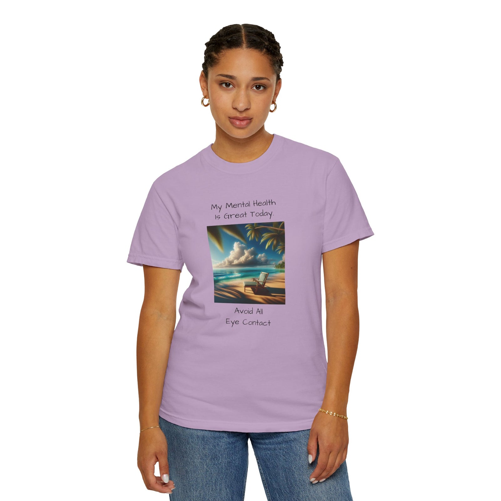 Funny Workplace Dynamics Unisex T-shirt with 'My Mental Health is Great Today' Phrase