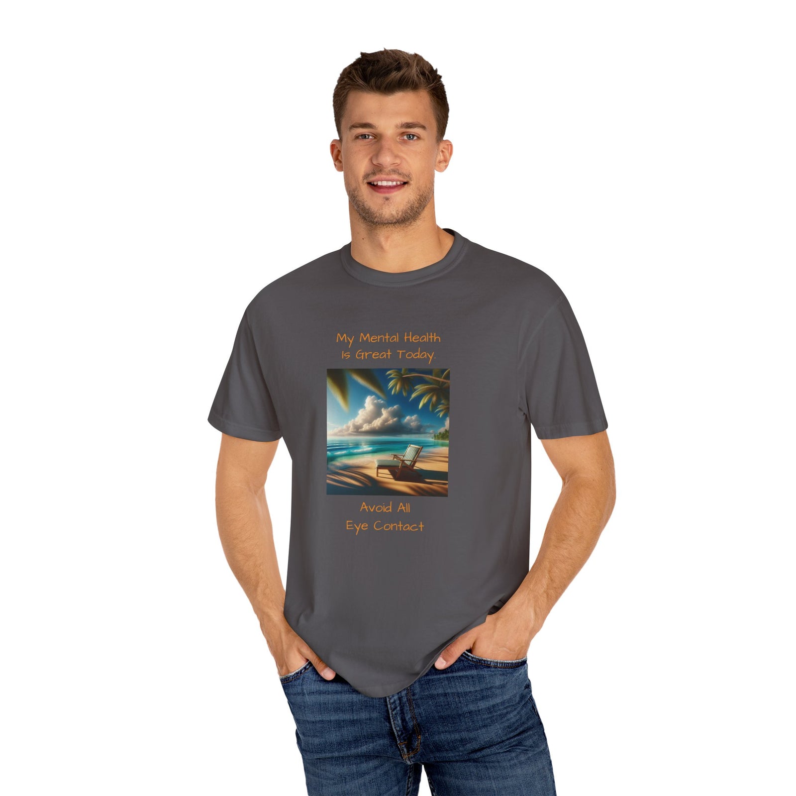 Funny Workplace Dynamics Unisex T-shirt with 'My Mental Health is Great Today' Phrase