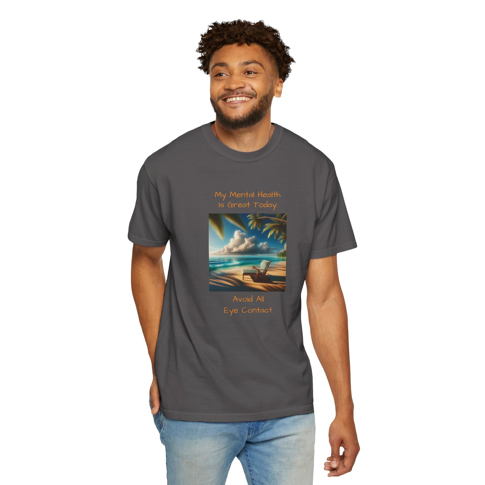Funny Workplace Dynamics Unisex T-shirt with 'My Mental Health is Great Today' Phrase