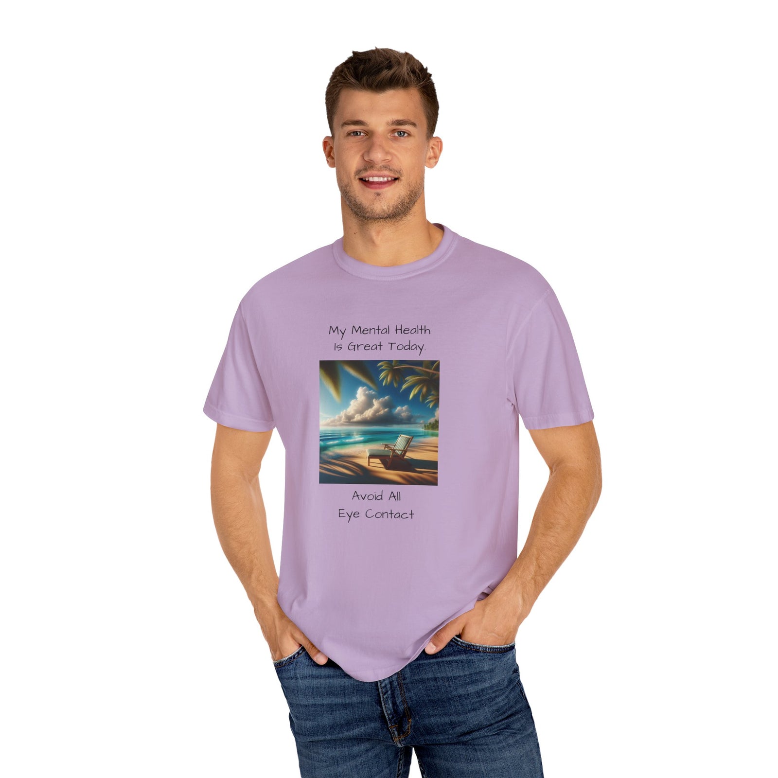 Funny Workplace Dynamics Unisex T-shirt with 'My Mental Health is Great Today' Phrase