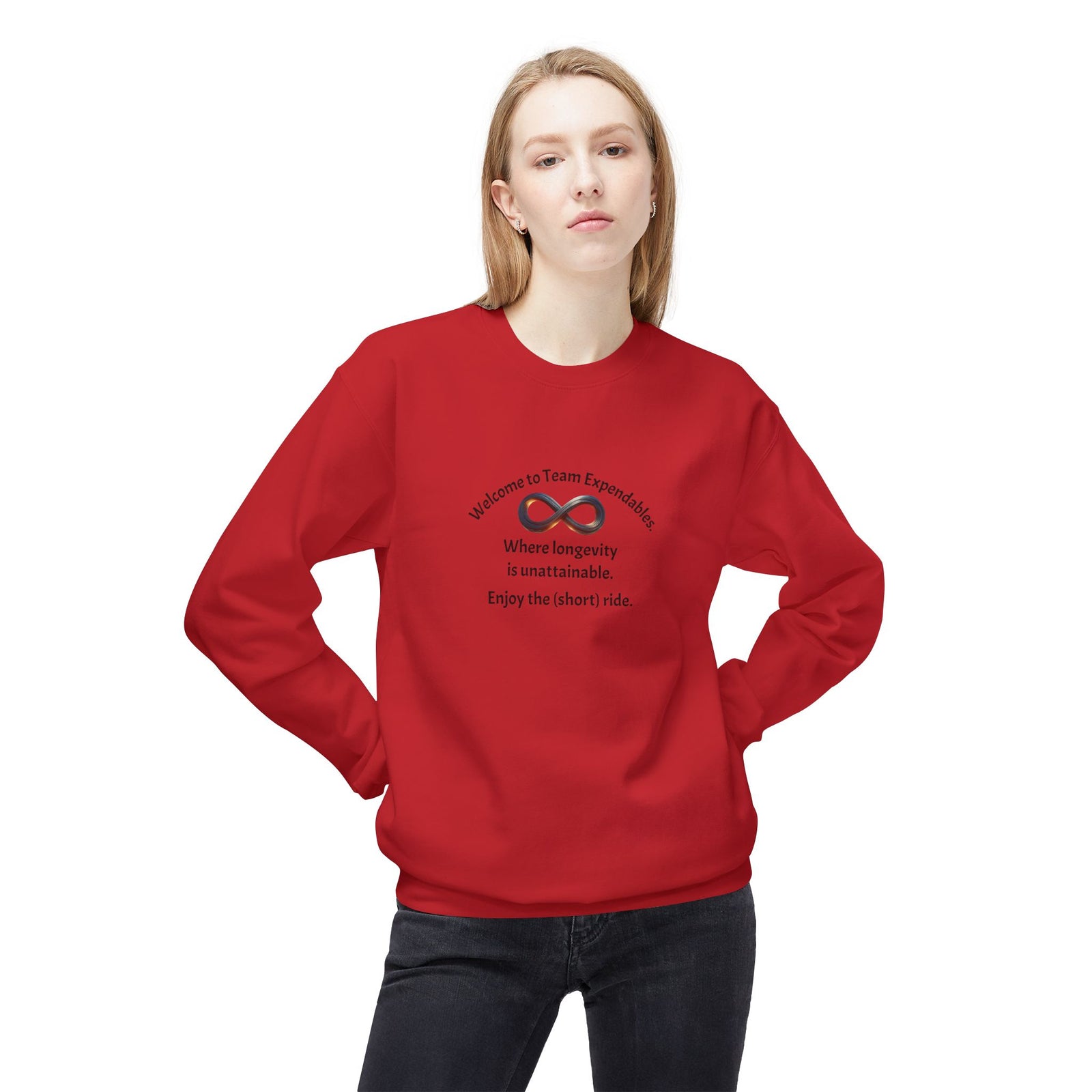 Infinity Design Unisex Fleece Crewneck Sweatshirt, Cozy Sweatshirt, Gift for Him/Her, Everyday Wear, Casual Style, Unique Apparel
