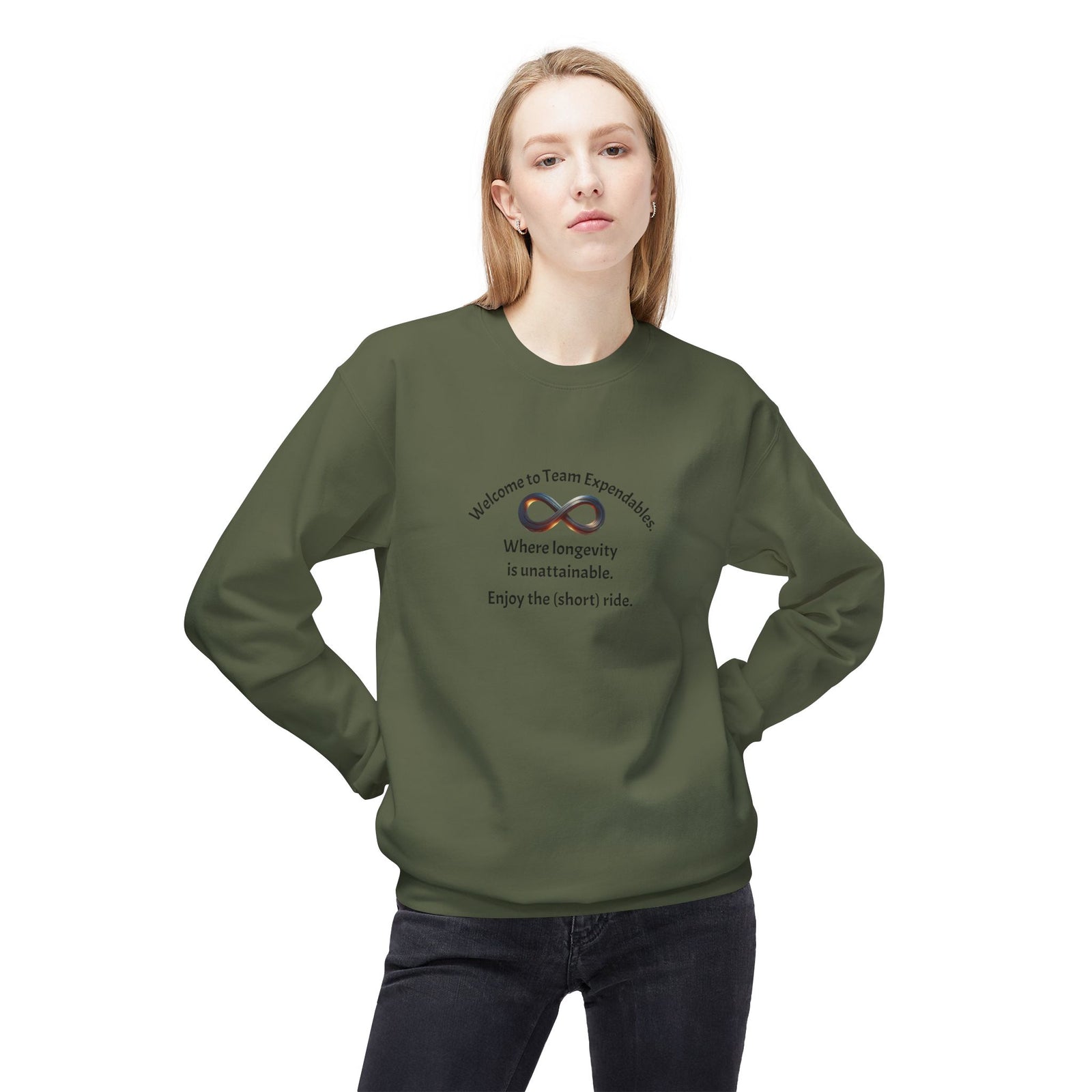Infinity Design Unisex Fleece Crewneck Sweatshirt, Cozy Sweatshirt, Gift for Him/Her, Everyday Wear, Casual Style, Unique Apparel