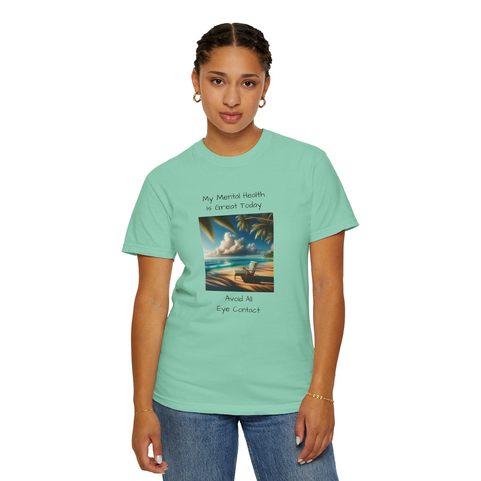 Funny Workplace Dynamics Unisex T-shirt with 'My Mental Health is Great Today' Phrase