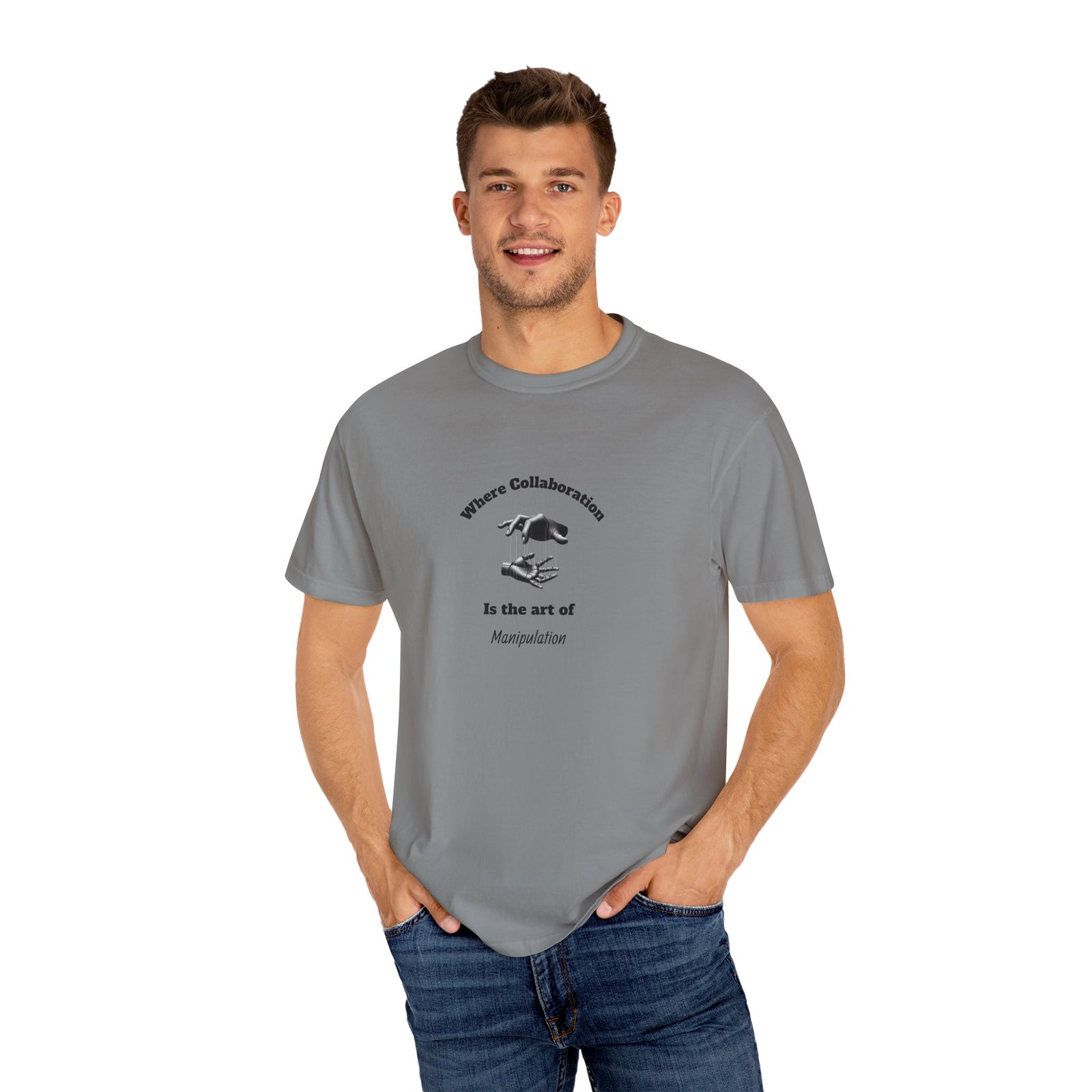 Garment-Dyed T-Shirt with Unique Workplace Humor