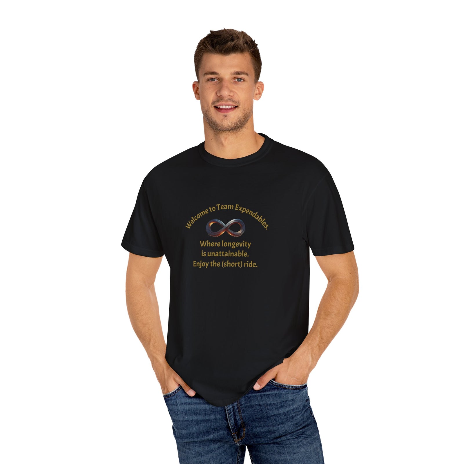 Infinity & Biohazard Graphic Tee, Trendy Unisex T-shirt, Casual Wear, Unique Gift, Everyday Comfort