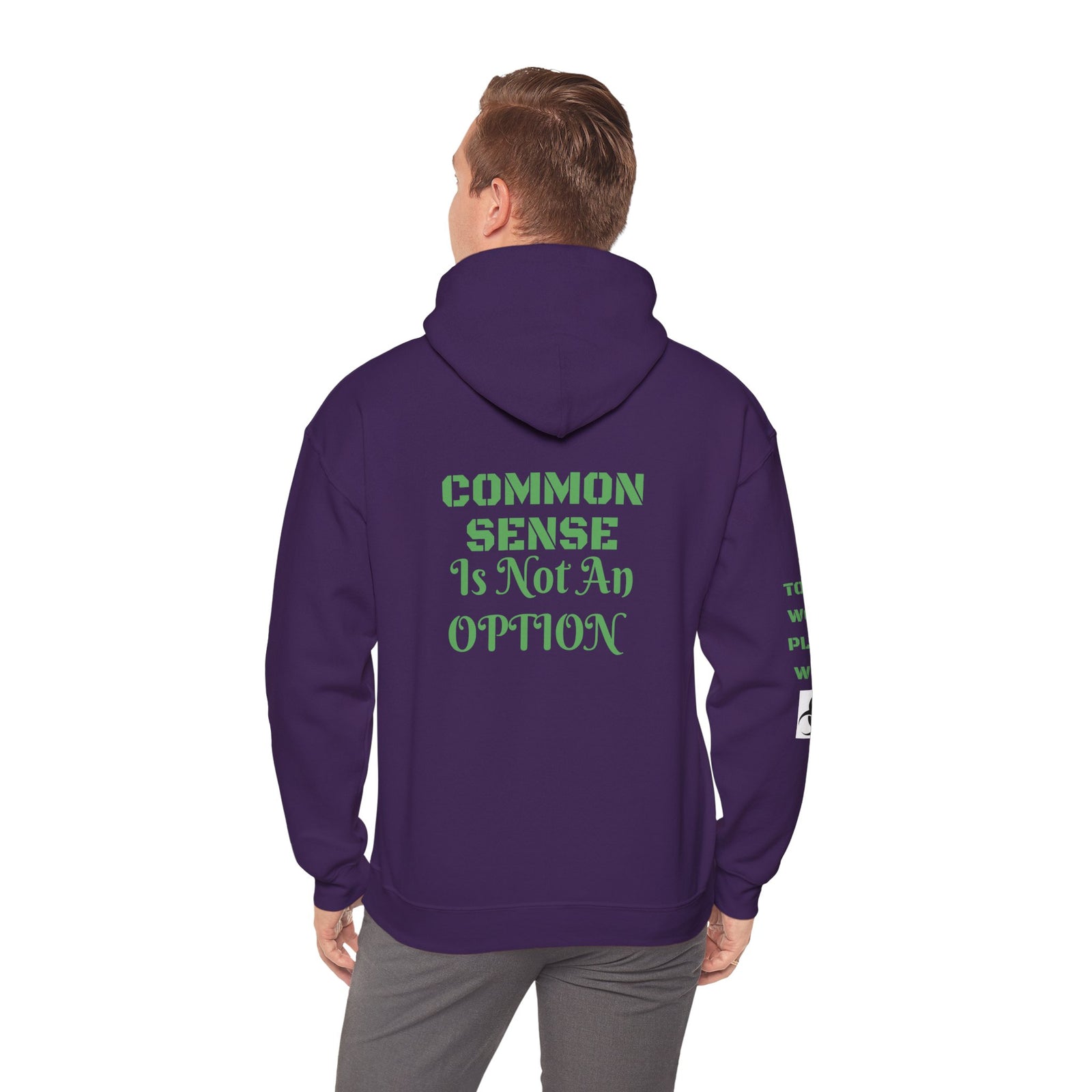 Hoodie depicting Common Sense is not an option.