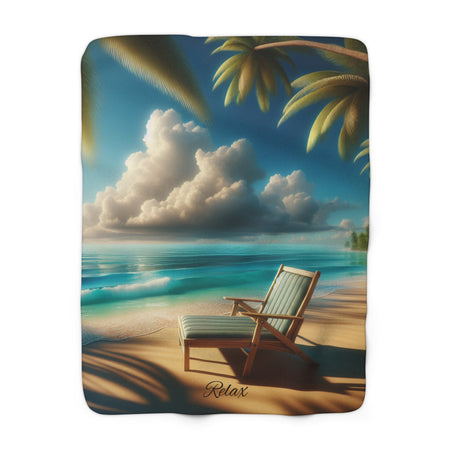 Tropical Paradise Sherpa Fleece Blanket | Cozy Beach-Inspired Throw | Perfect for Relaxing, Home Décor, Gift Idea, Travel Companion, [...]