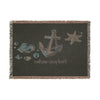 Woven Blanket - Nautical Vibes 'Find Your Anchor'
