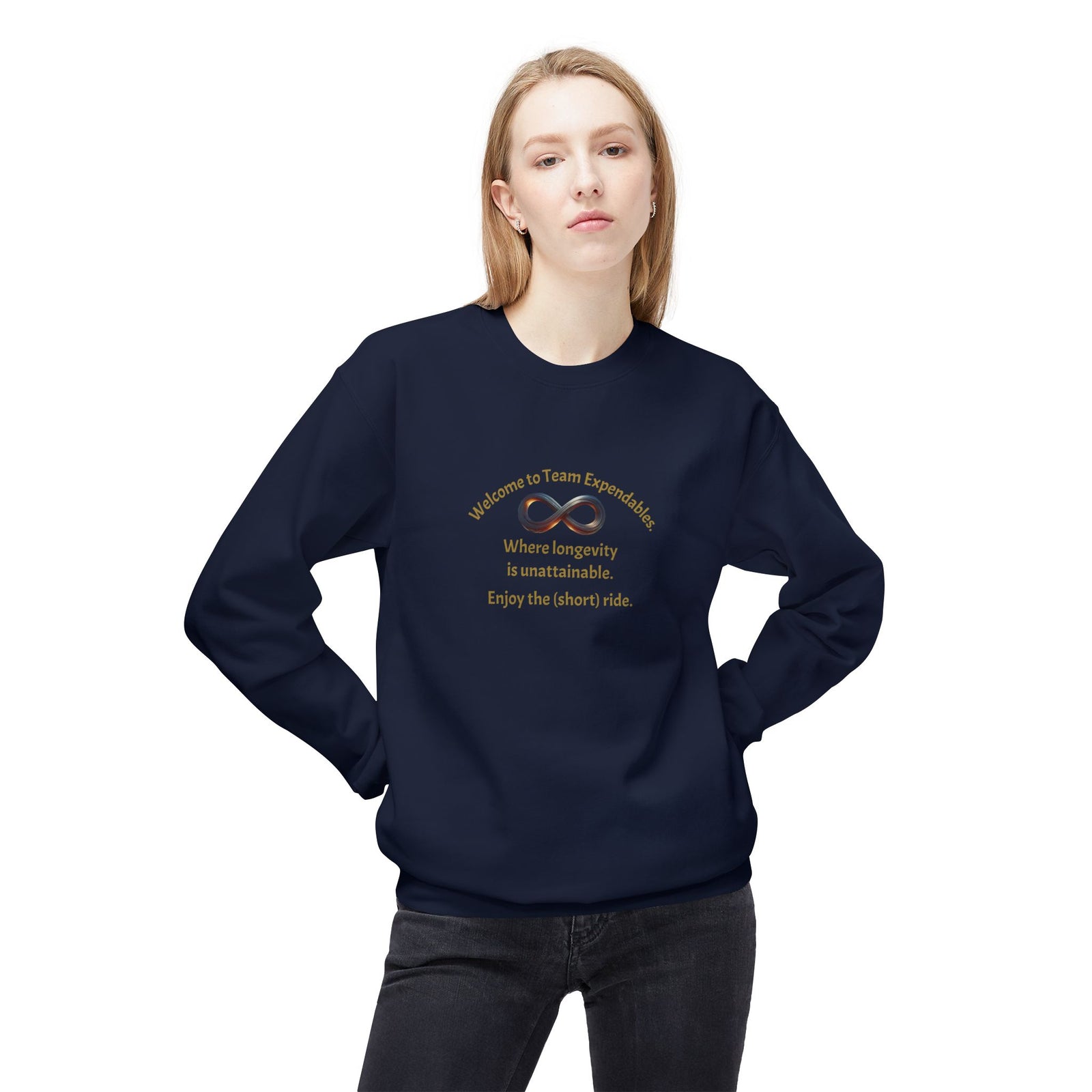 Infinity Design Unisex Fleece Crewneck Sweatshirt, Cozy Sweatshirt, Gift for Him/Her, Everyday Wear, Casual Style, Unique Apparel