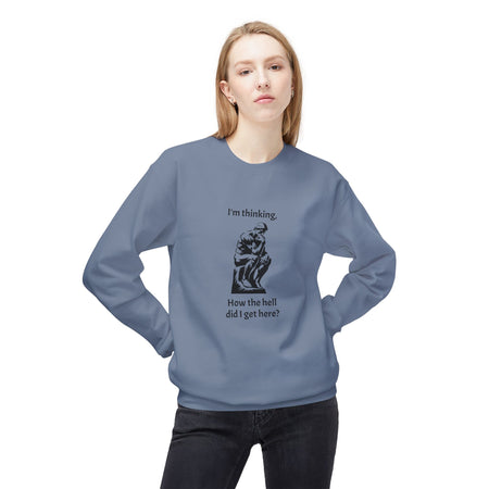Funny Thinking Man Crewneck Sweatshirt - Great Gift Idea