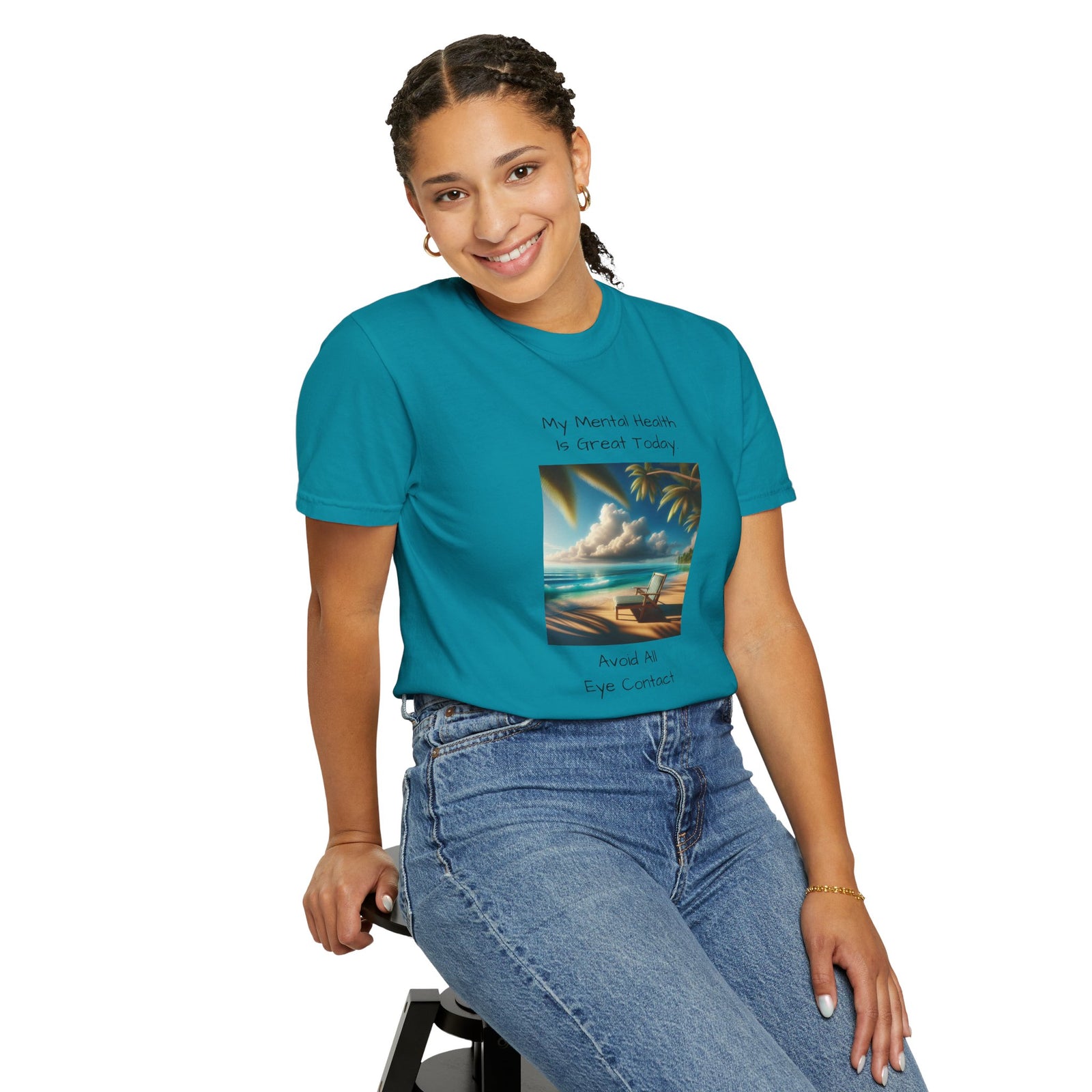 Funny Workplace Dynamics Unisex T-shirt with 'My Mental Health is Great Today' Phrase