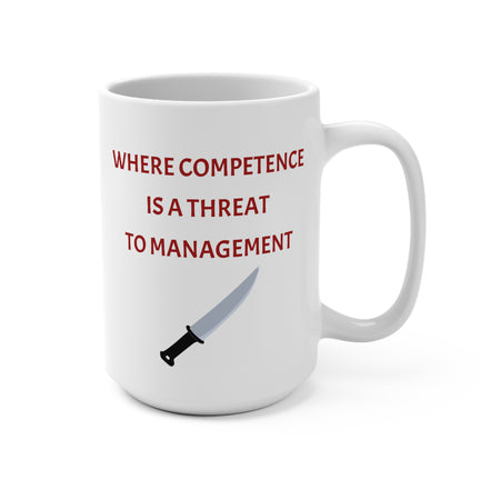 Mug 15oz - Management Humor Mug How Management is Threatened by Competence