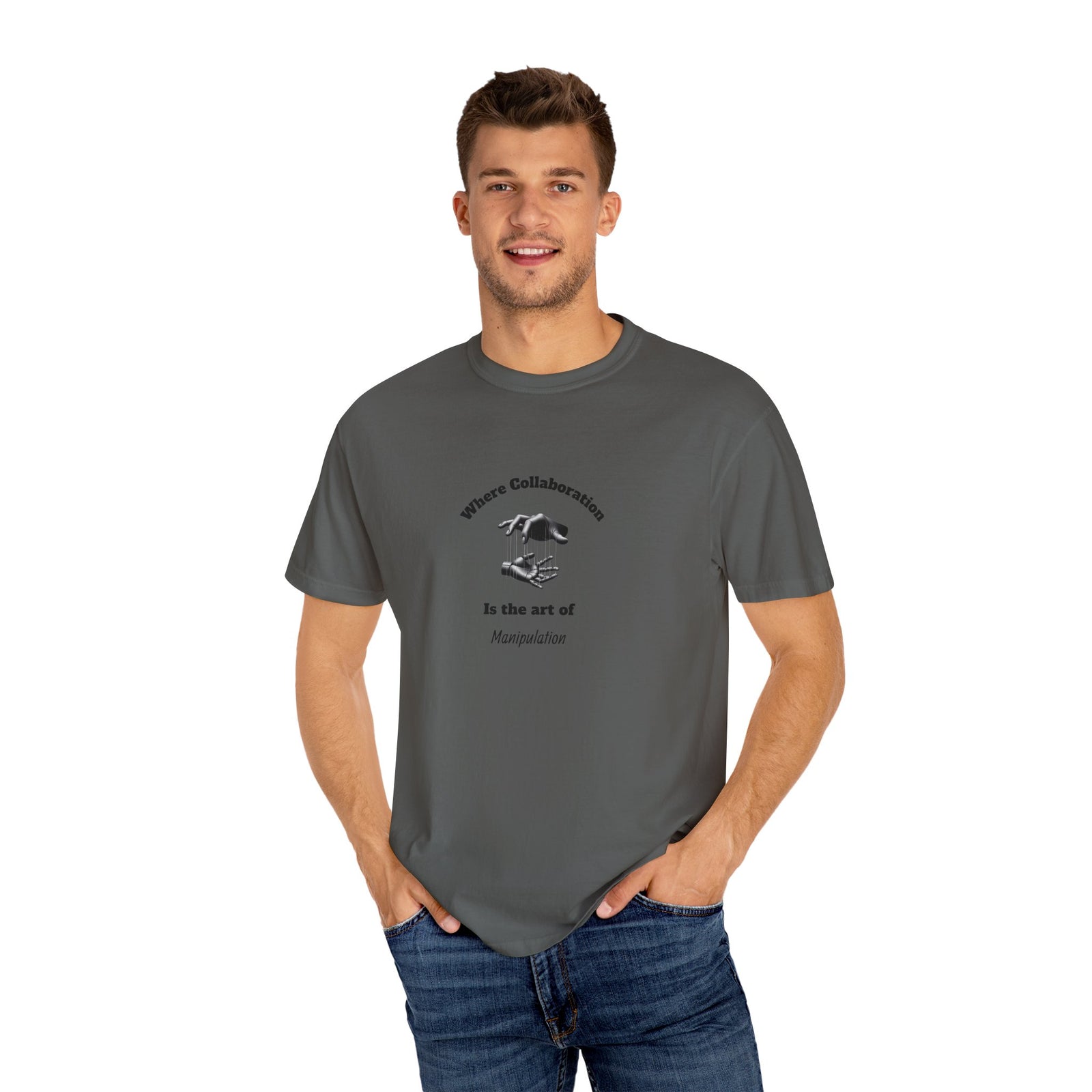 Garment-Dyed T-Shirt with Unique Workplace Humor