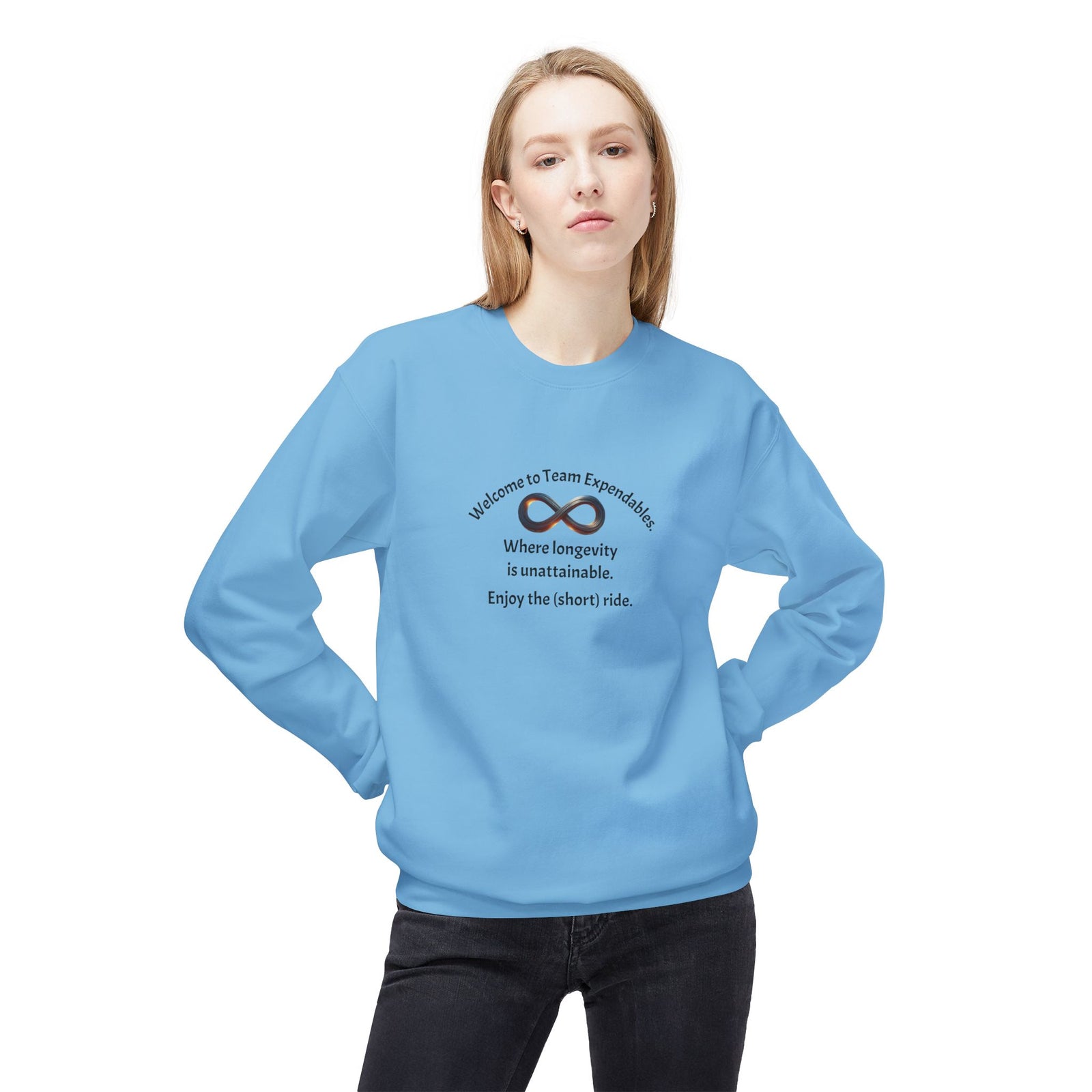 Infinity Design Unisex Fleece Crewneck Sweatshirt, Cozy Sweatshirt, Gift for Him/Her, Everyday Wear, Casual Style, Unique Apparel