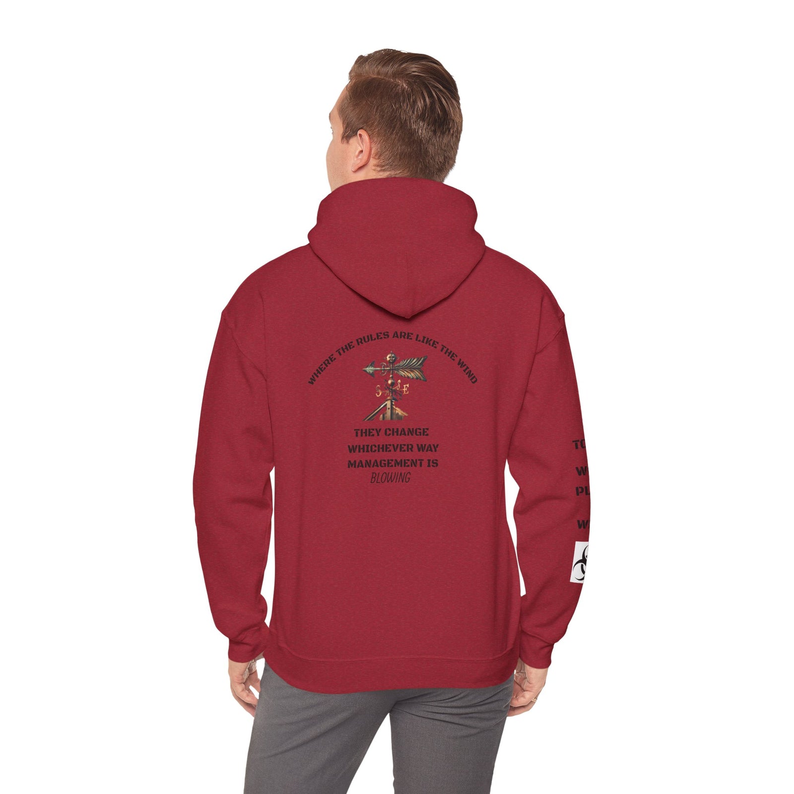 Funny hoodie. Management changes the rules like the wind.