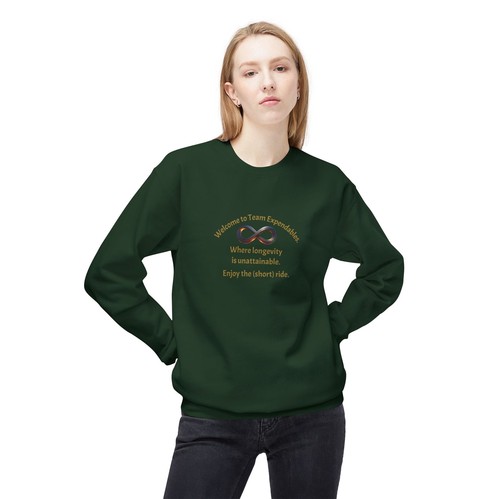 Infinity Design Unisex Fleece Crewneck Sweatshirt, Cozy Sweatshirt, Gift for Him/Her, Everyday Wear, Casual Style, Unique Apparel