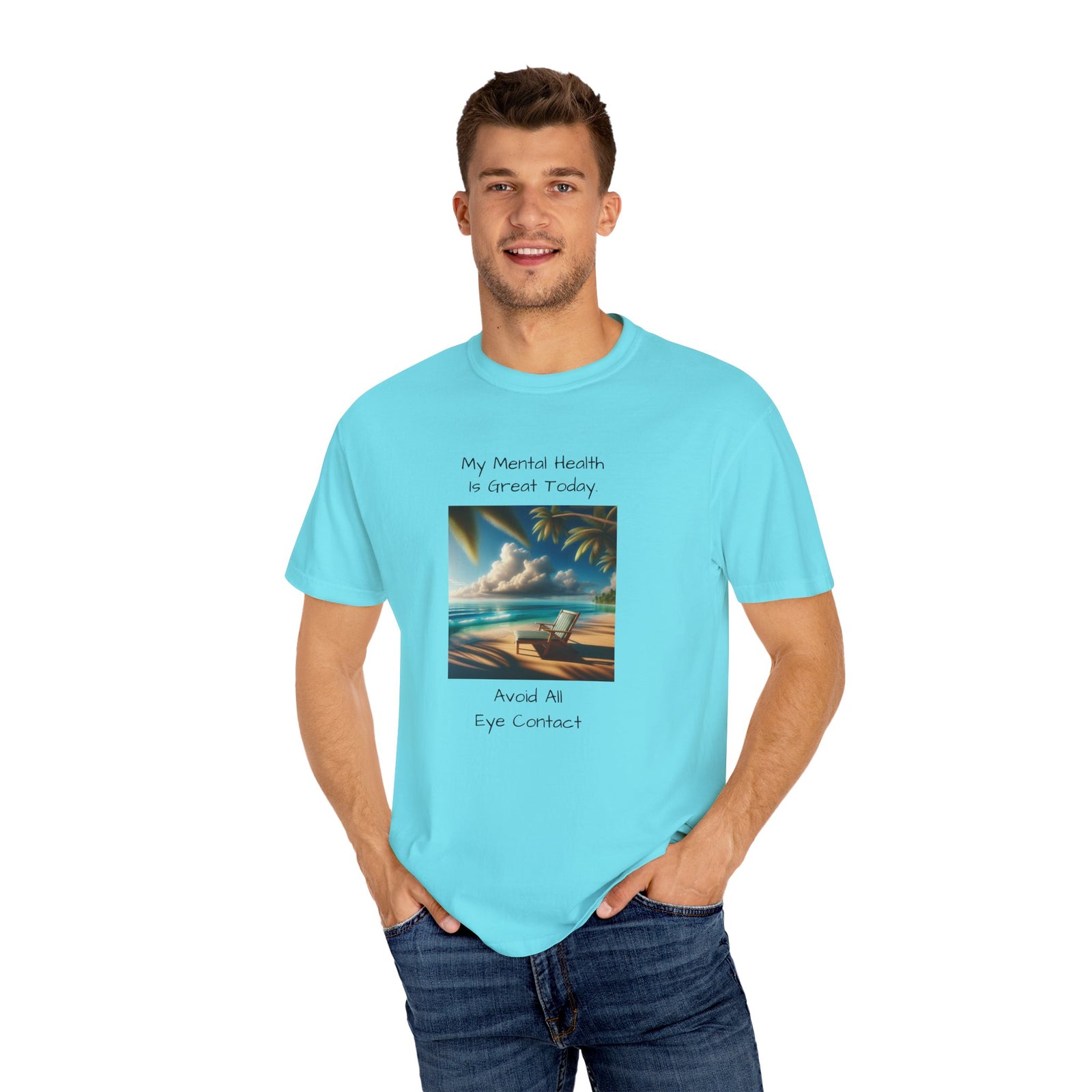 Funny Workplace Dynamics Unisex T-shirt with 'My Mental Health is Great Today' Phrase