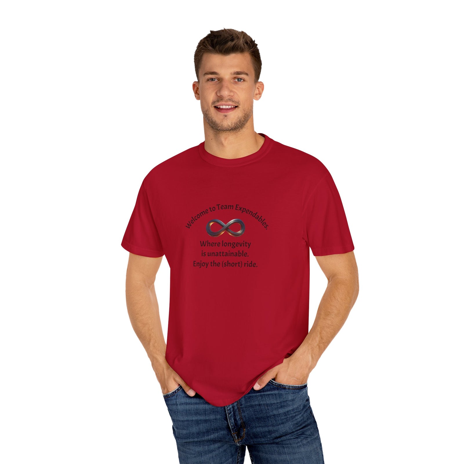 Infinity & Biohazard Graphic Tee, Trendy Unisex T-shirt, Casual Wear, Unique Gift, Everyday Comfort