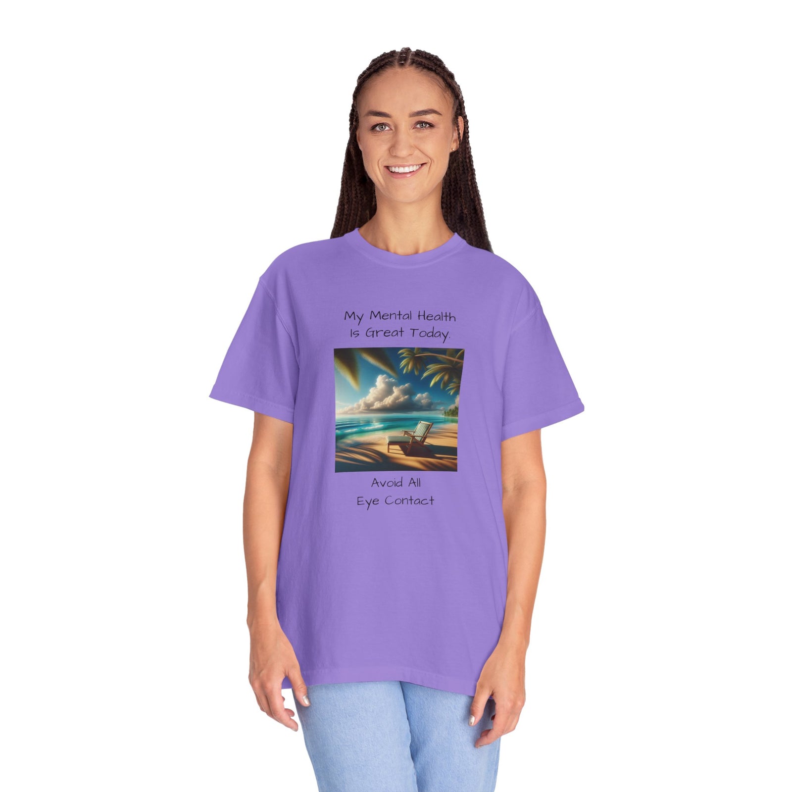 Funny Workplace Dynamics Unisex T-shirt with 'My Mental Health is Great Today' Phrase