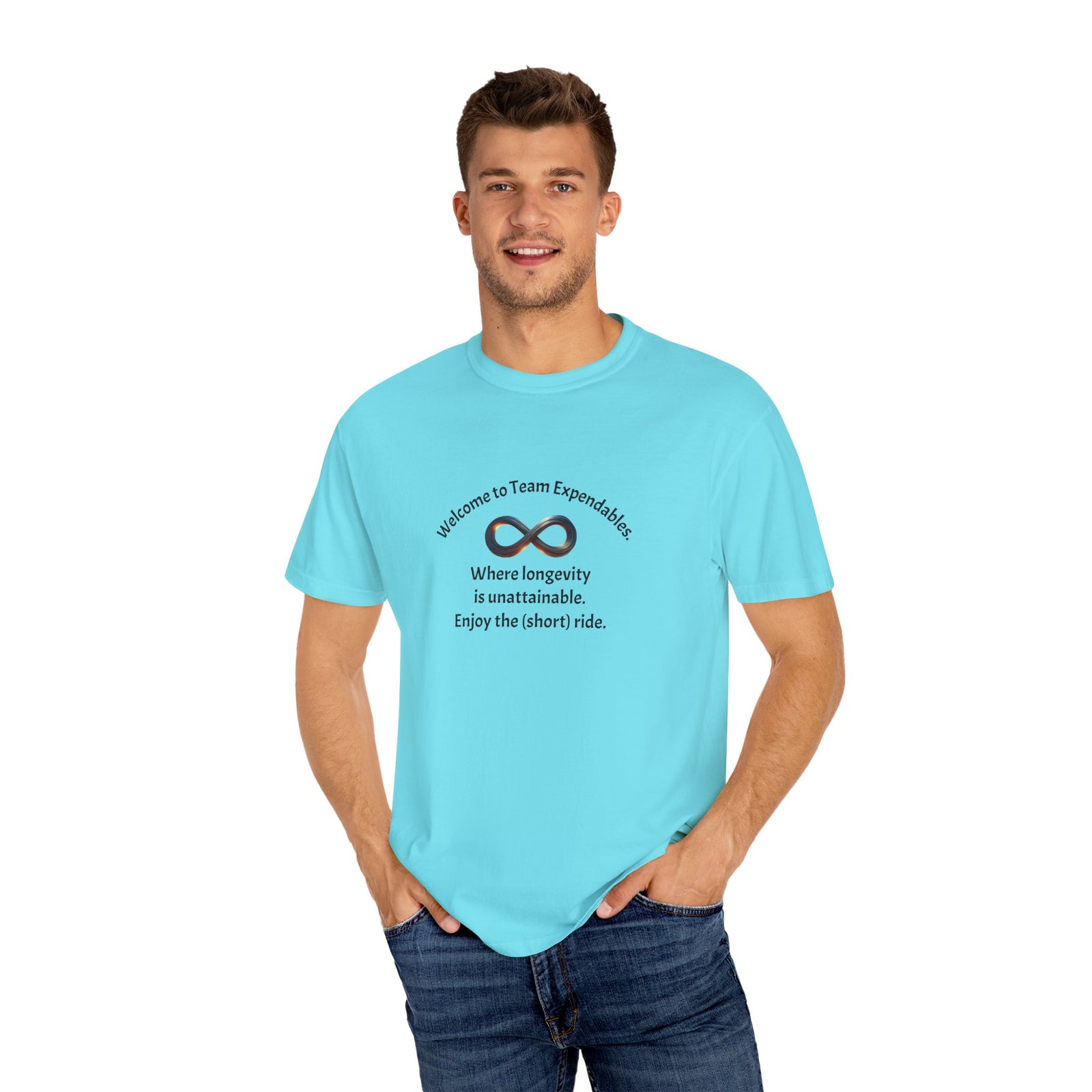 Infinity & Biohazard Graphic Tee, Trendy Unisex T-shirt, Casual Wear, Unique Gift, Everyday Comfort