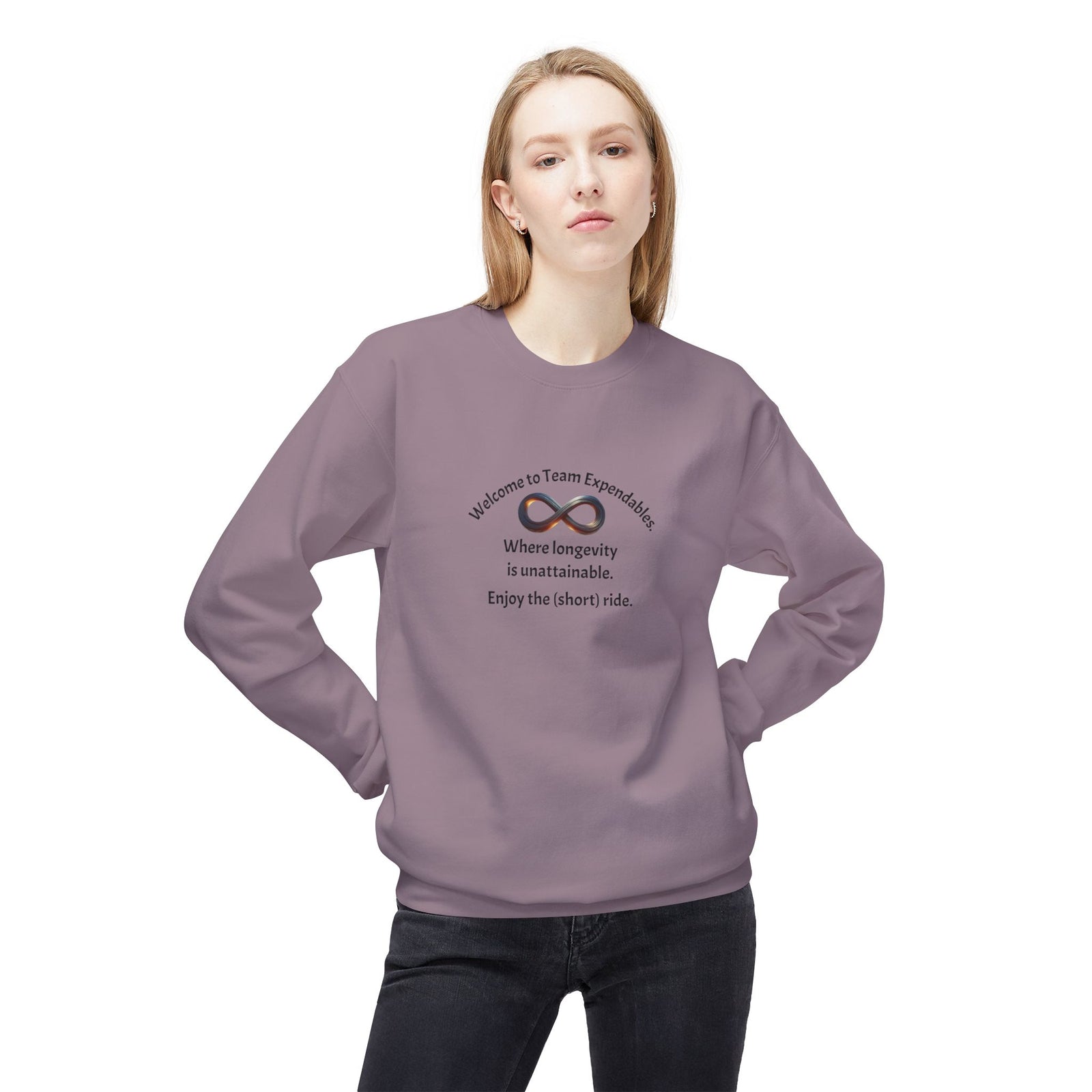 Infinity Design Unisex Fleece Crewneck Sweatshirt, Cozy Sweatshirt, Gift for Him/Her, Everyday Wear, Casual Style, Unique Apparel