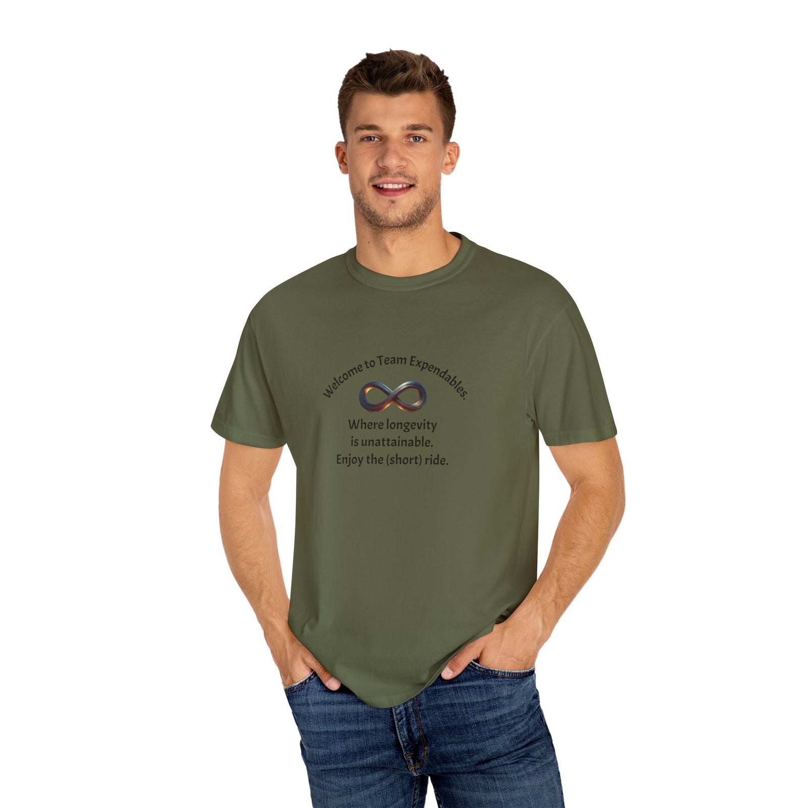 Infinity & Biohazard Graphic Tee, Trendy Unisex T-shirt, Casual Wear, Unique Gift, Everyday Comfort