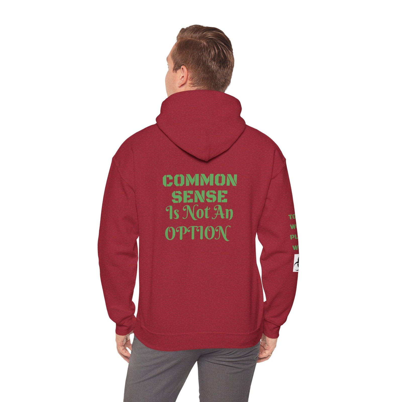 Hoodie depicting Common Sense is not an option.