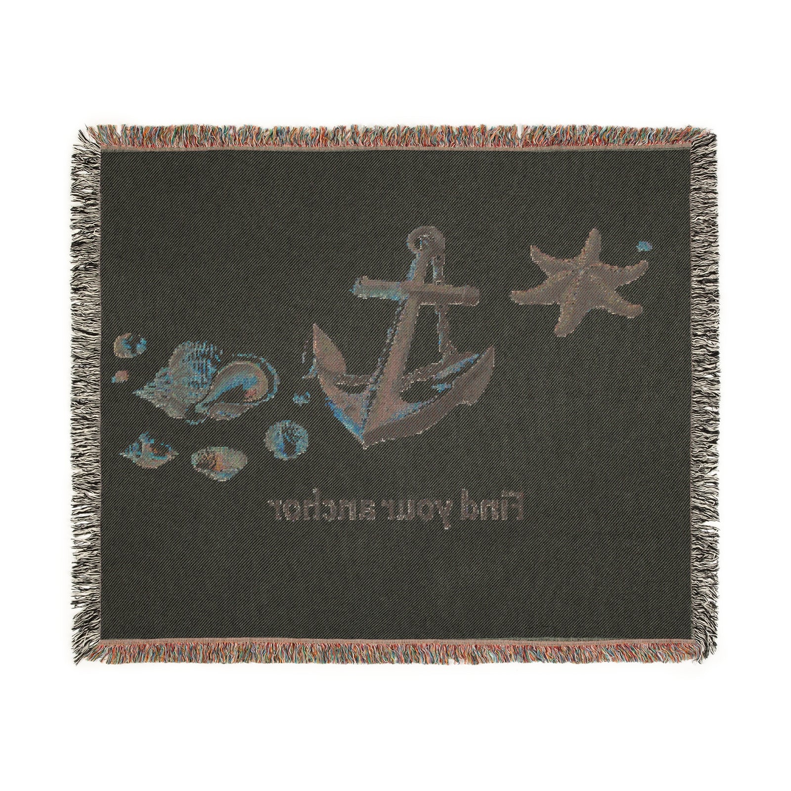 Woven Blanket - Nautical Vibes 'Find Your Anchor'