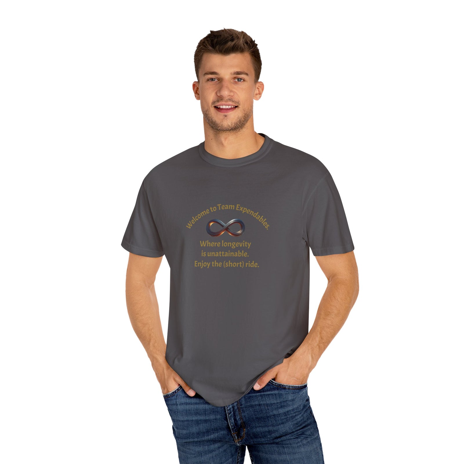 Infinity & Biohazard Graphic Tee, Trendy Unisex T-shirt, Casual Wear, Unique Gift, Everyday Comfort