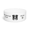 Humorous Pet Bowl for Dogs. Border Collie told to get a job